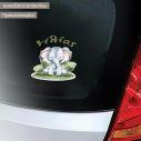 Baby car sticker watercolor baby elephant personalized