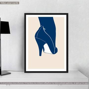 Blue high heel, κάδρο, μαύρη κορνίζα