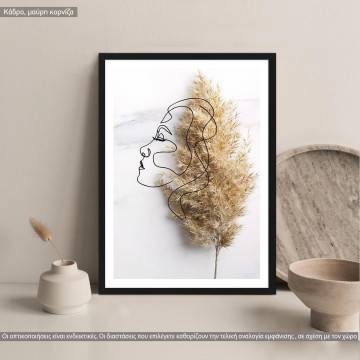 Mixed media synthesis, κάδρο, μαύρη κορνίζα