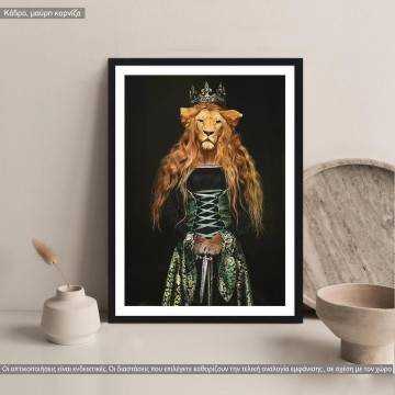 Queen Lioness, κάδρο, μαύρη κορνίζα
