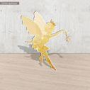 Golden fairy, watercolor wooden figure printed