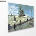 Πίνακας ζωγραφικής The jetty at Le Havre, bad weather, Monet Claude, αντίγραφο σε καμβά, κοντινό