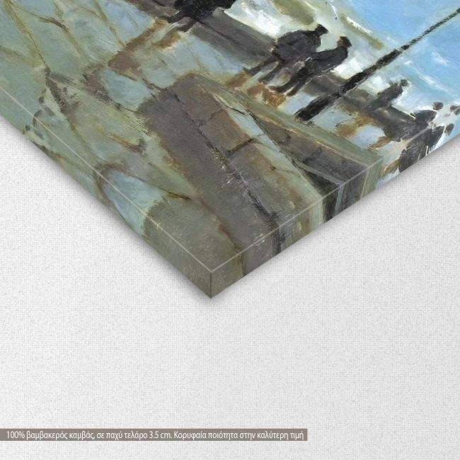 Πίνακας ζωγραφικής The jetty at Le Havre, bad weather, Monet Claude, αντίγραφο σε καμβά, λεπτομέρεια