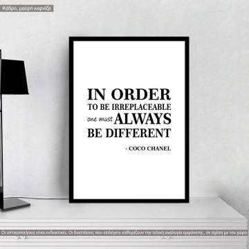 Poster COCO, In order to be Irreplaceable