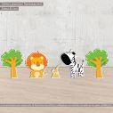 Zebra & Lion ξύλινες φιγούρες με ζωάκια