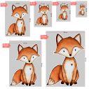 Wooden figure printed watercolor fox