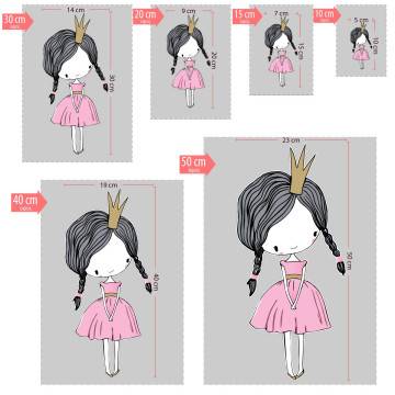 Pink Princesswooden figure printed 2