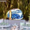Wooden figure printed Camper blue