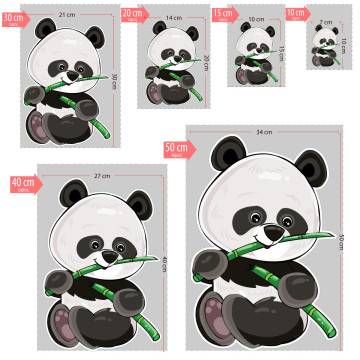 Cute panda wooden figure printed 2