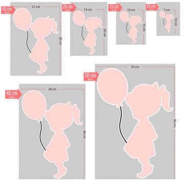 Girl with balloonwooden figure printed 2