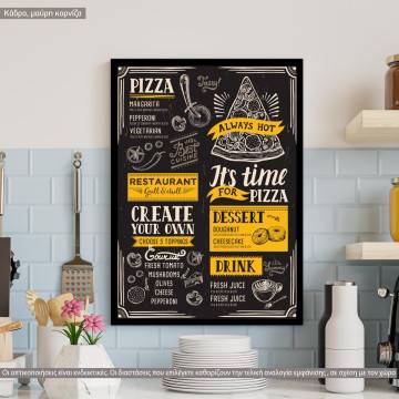 Pizza menu template, αφίσα, κάδρο