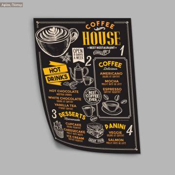 Coffee menu template, poster 2