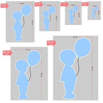 Boy with balloonwooden figure printed 2