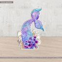 Wooden decorative figure printed Mermaid tail