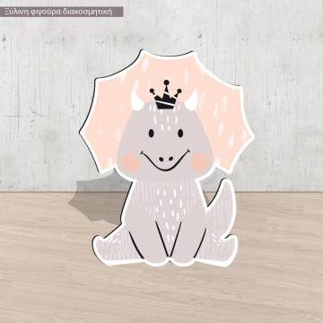 Wooden figure printed Cute dino