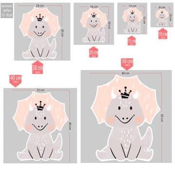 Wooden figure printed Cute dino 2