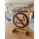 Wooden sign NO SMOKING or VAPING
