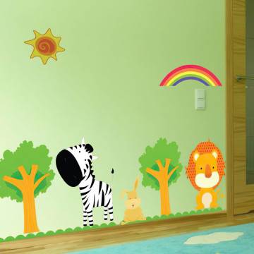 Kids wall stickers Zebra & Lion