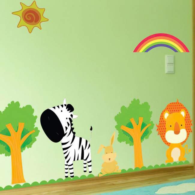 Kids wall stickers Zebra & Lion