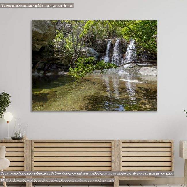 Canvas print Waterfalls Pytharas, Andros