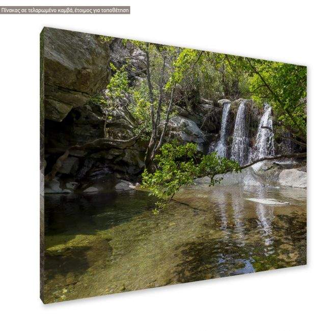 Canvas print Waterfalls Pytharas, Andros
