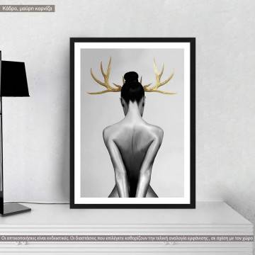Horns and female form, poster