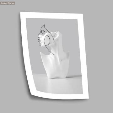 Bust and face in line, αφίσα, κάδρο, μαύρη κορνίζα 2