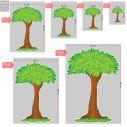 wooden decorative figure printedtree
