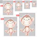 Wooden figure printed Monkey drawing