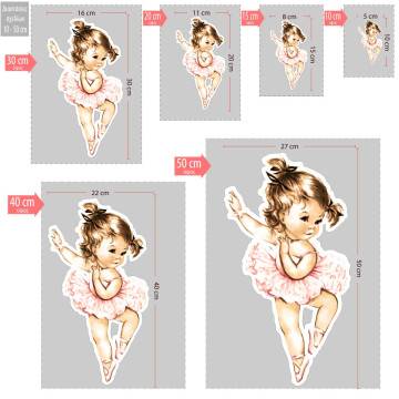 My ballerina wooden decorative figure printed 2