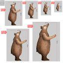 Wooden figure printedBrown bear