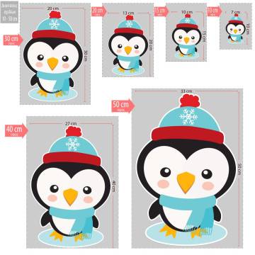 Winter penguin ξύλινη φιγούρα εκτυπωμένη, πιγκουίνος 2