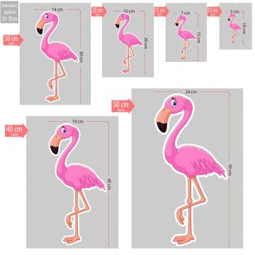 Wooden figure printed Flamingo 2