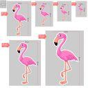 Wooden figure printed Flamingo