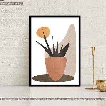 Boho abstract plant poster
