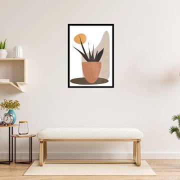 Boho abstract plant, κάδρο, μαύρη κορνίζα 2