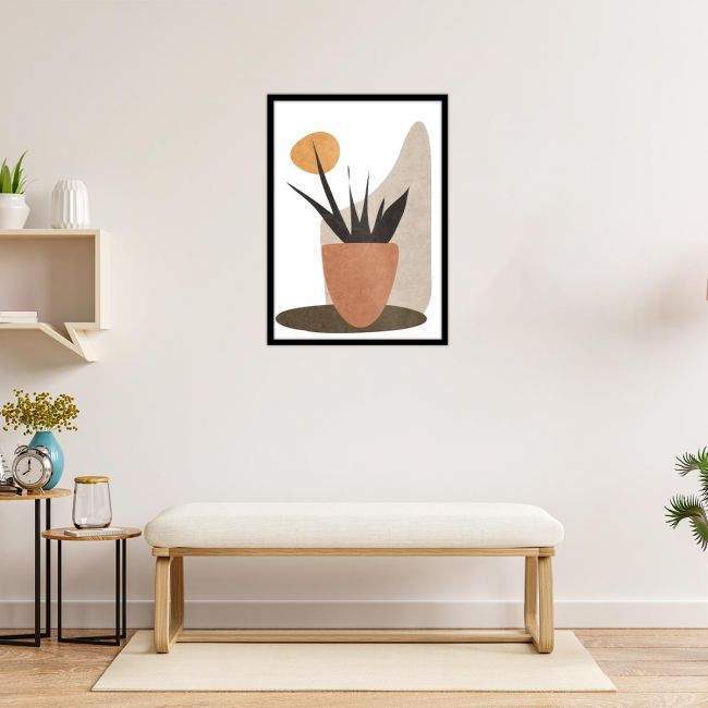 Boho abstract plant, αφίσα, πόστερ, διαθέσιμη και σε πίνακα σε καμβά, κάδρο μαύρη κορνίζα, λευκή κορνίζα, ξύλινη κορνίζα