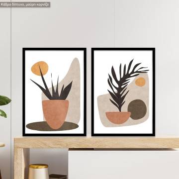 Boho abstract plant II poster