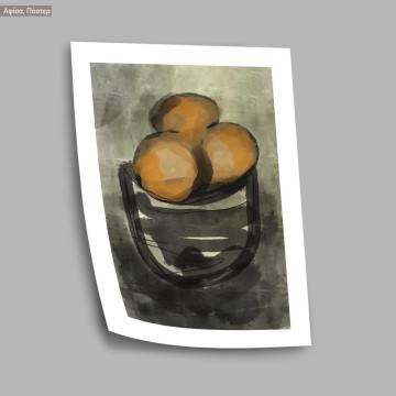 Oranges in a bowl, κάδρο, μαύρη κορνίζα 2