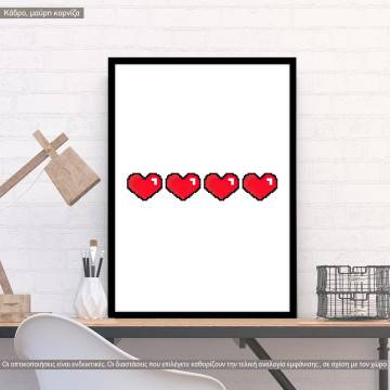 Pixeled love, κάδρο, μαύρη κορνίζα