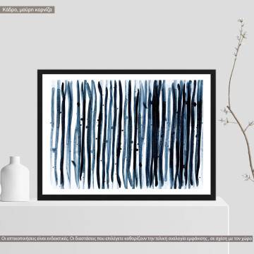 Blue black in watercolor, poster