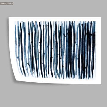 Blue black in watercolor, κάδρο, μαύρη κορνίζα 2