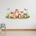 Kids wall stickers Forest animals waving