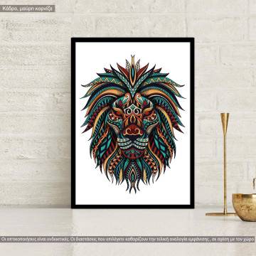 Tribal colorful lion,poster
