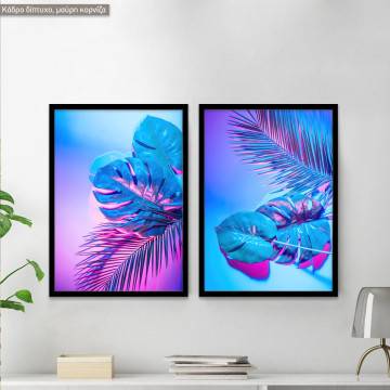 Fluorescent color leaves, poster