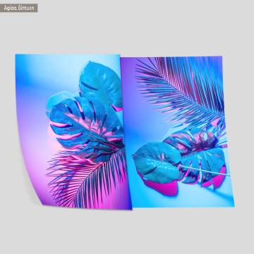 Fluorescent color leaves, poster 2