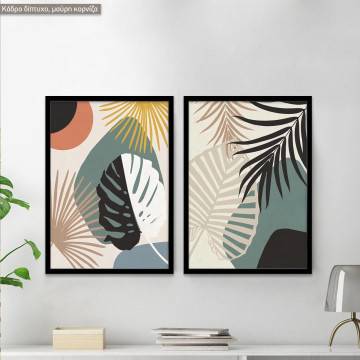 Palm leaf pale poster 2 frames