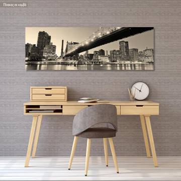 Canvas print New York night panorama, panoramic