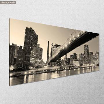 Πίνακας σε καμβά New York night panorama πανοραμικός Καμβάς τελαρωμένος Όψη 1 2