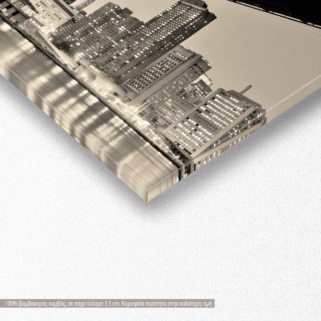 Πίνακας σε καμβά New York night panorama, πανοραμικός, λεπτομέρεια